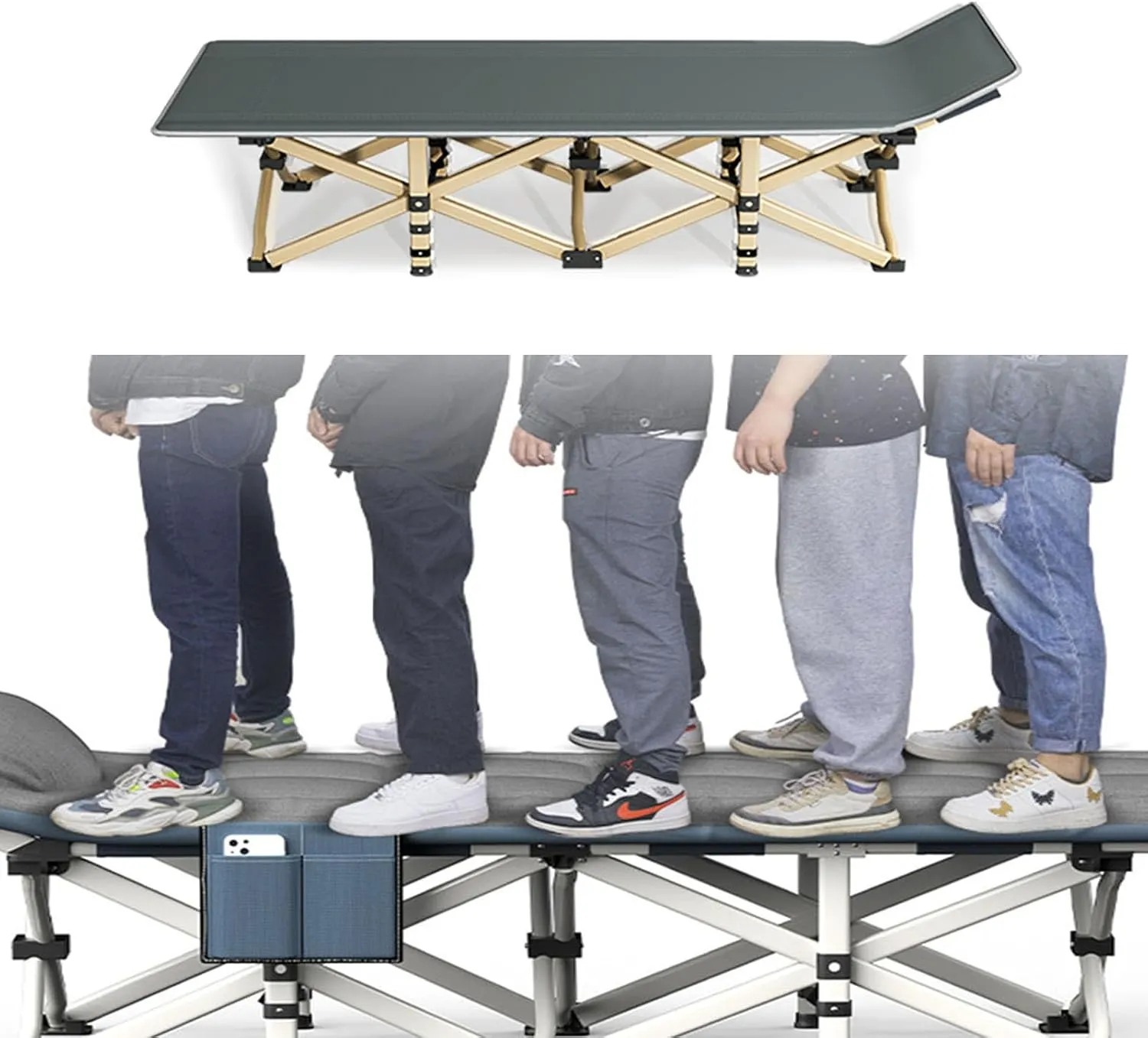 Folding Camping Cot for Adults Portable Outdoor Bed Heavy Duty Sleeping Cots for Camp with Convenient Storage Bag, Perfect for Camping, Pool, Beach, Patio