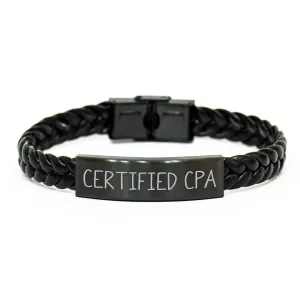 Fraud-free from Certified or for Graduation, Interlaced Friends, Quote Cpa Bracelet Women's Data-driven Unique Funny Inspiring Accessories CPA Men's Leather Gifts