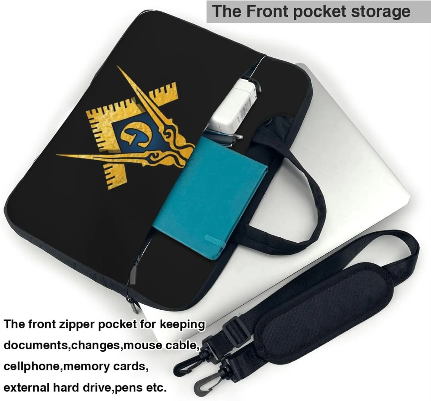 Freemason 3d Pattern Laptop Bag Shoulder Bag Computer Notebook Briefcase Messenger Bag