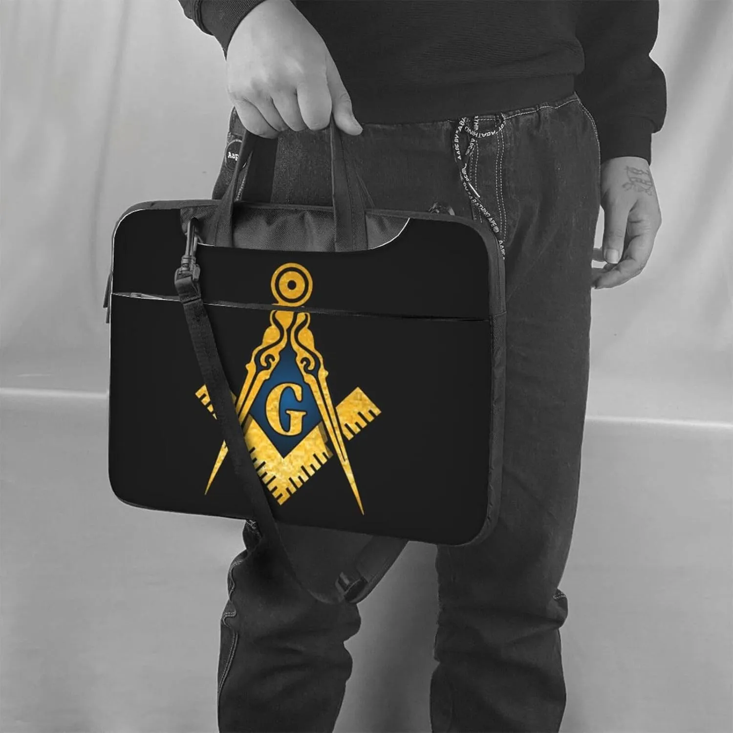 Freemason 3d Pattern Laptop Bag Shoulder Bag Computer Notebook Briefcase Messenger Bag