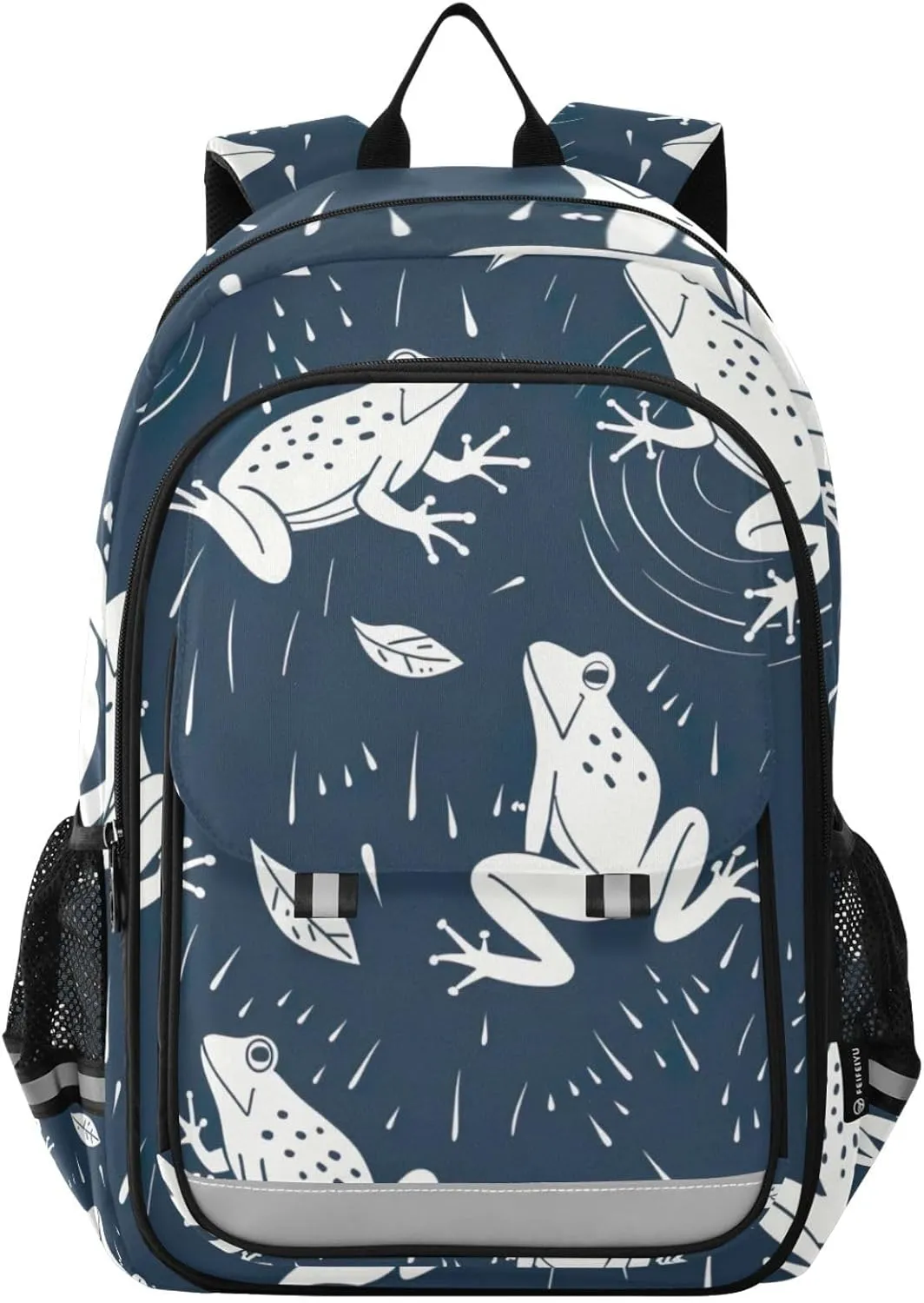 Frog Leaves Print Backpack for Boys Middle-School Elementary Bookbags 20325636