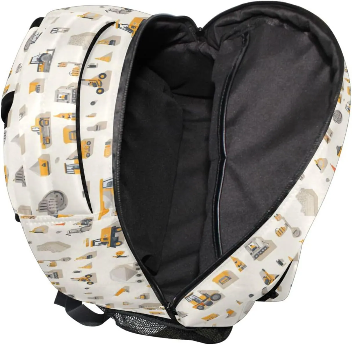 Fun Backpack for Men Women Waterproof Laptop Bag with Chest Strap for Business Work College Travel Trip Construction Scene Concrete Mixer Truck