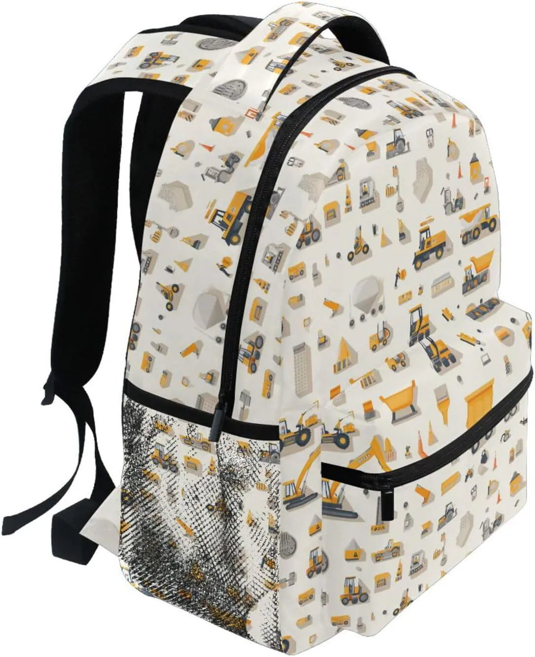 Fun Backpack for Men Women Waterproof Laptop Bag with Chest Strap for Business Work College Travel Trip Construction Scene Concrete Mixer Truck
