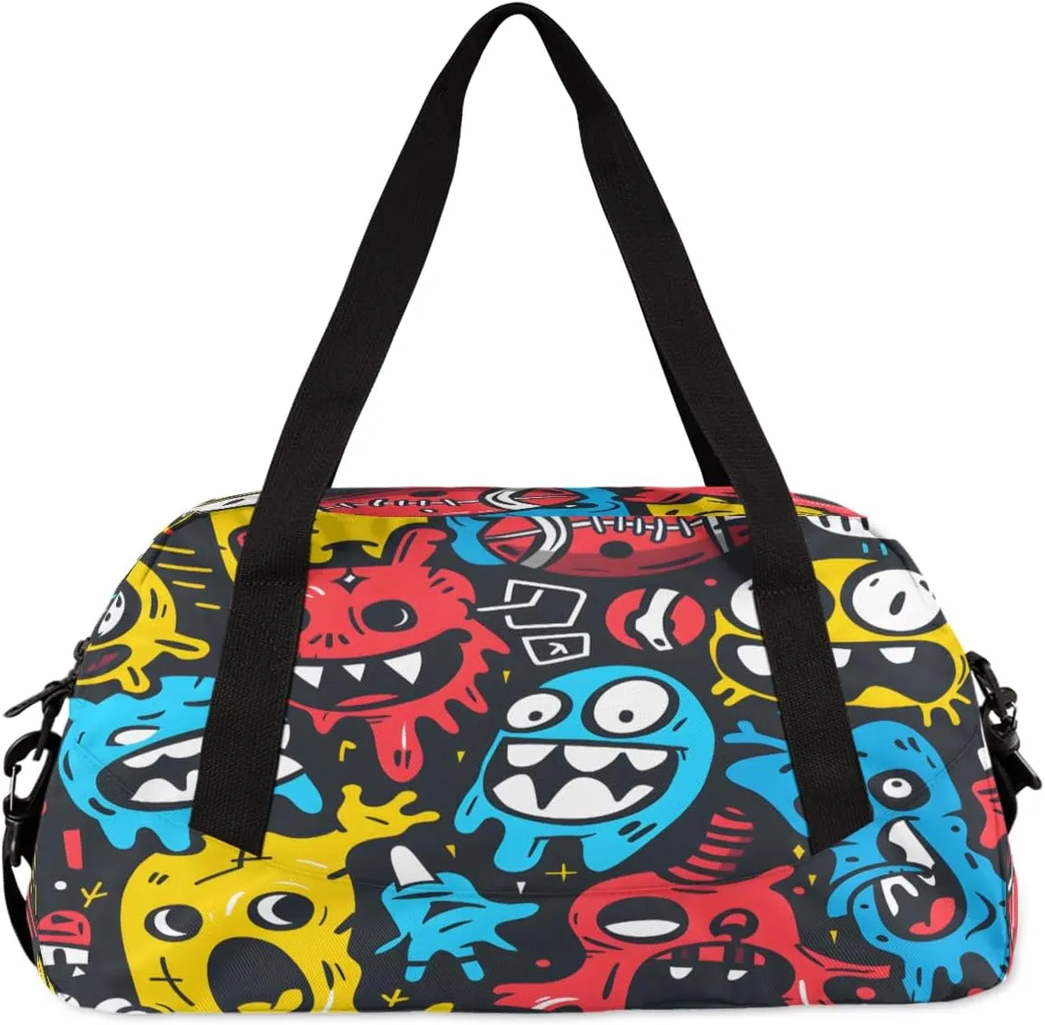 Funny Monsters Kids Duffle Bag Boys Girls Small Sport Dance Gym Bag for Overnight Travel Weekender Carry On