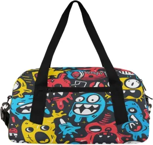 Funny Monsters Kids Duffle Bag Boys Girls Small Sport Dance Gym Bag for Overnight Travel Weekender Carry On