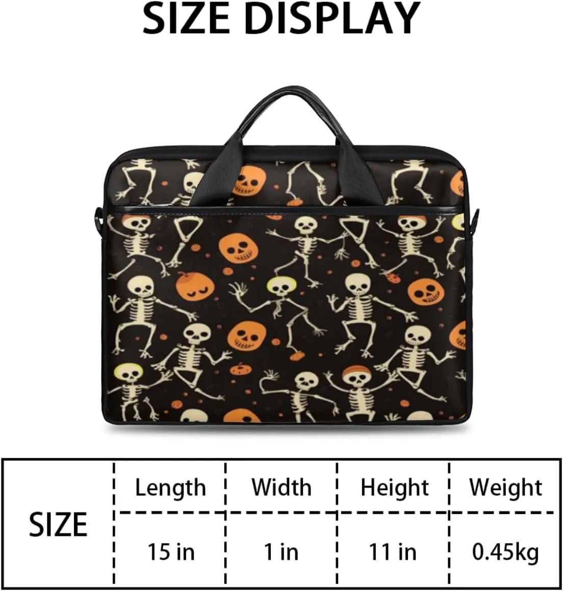 Funny Pumpkin Maple Leave Lightweight Laptop Bag Case 13-15 Inch Computer Briefcase Bag for Women Men Notebook Shoulder Bag