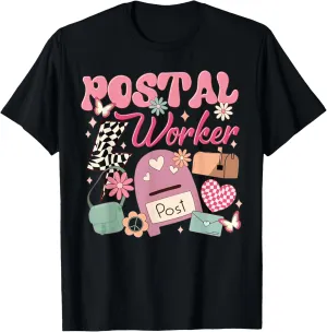 Funny Retro Postal Worker Post Office Delivery Mailman Life T-Shirt, Small, Black