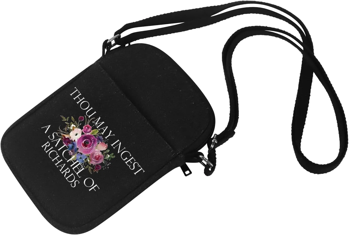 Funny Sarcastic Gift Thou May Ingest a Satchel of Richards Makeup Zipper Pouch Bag for Friends Adult Saying Joke (THOU Crossbody)