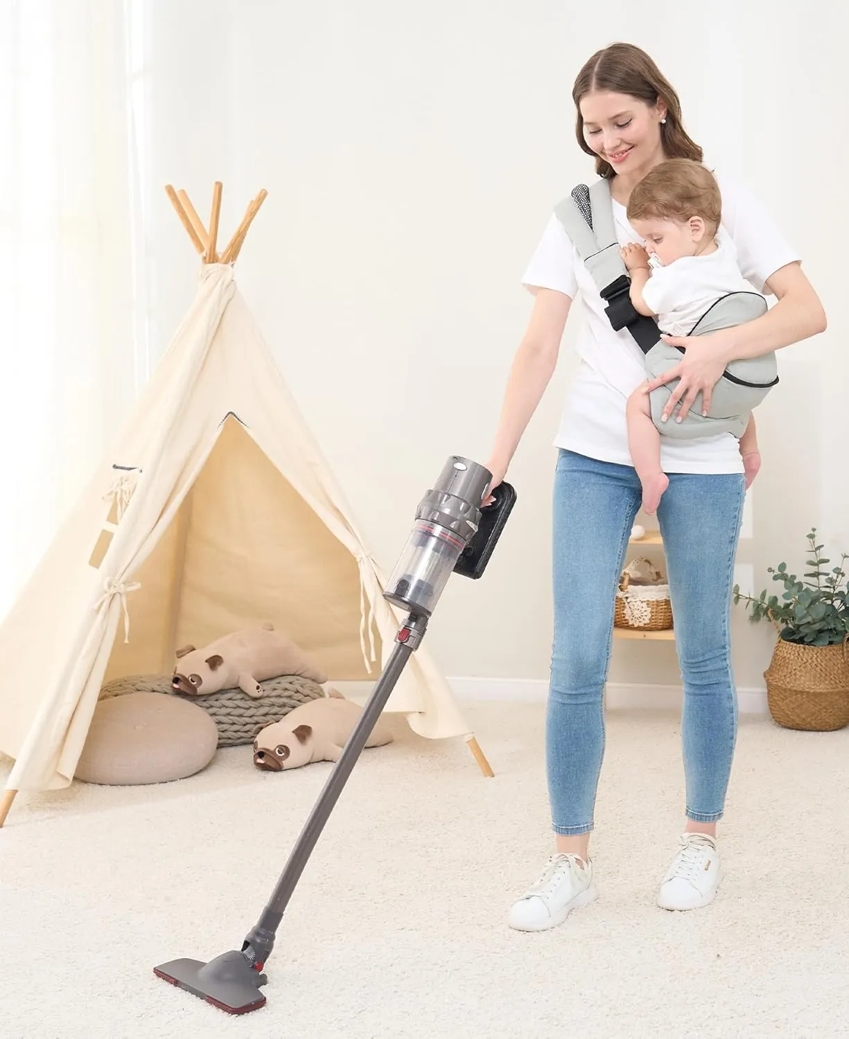 GAGAKU Toddler Carrier Adjustable Padded Sling Portable Ergonomic Baby Holder Carrier with Non-Slip Seat for 6-36 Months Infants & Toddlers (14-35 lbs)-Light Grey