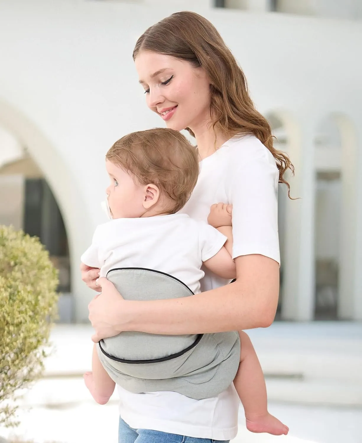 GAGAKU Toddler Carrier Adjustable Padded Sling Portable Ergonomic Baby Holder Carrier with Non-Slip Seat for 6-36 Months Infants & Toddlers (14-35 lbs)-Light Grey