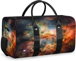 Galaxy Nebula Travel Duffle Bag, Sports Gym Bags for Women Men, Carry On Weekender Overnight Bag, Sky Outer Space Workout Hospital Airplane Trips Bag