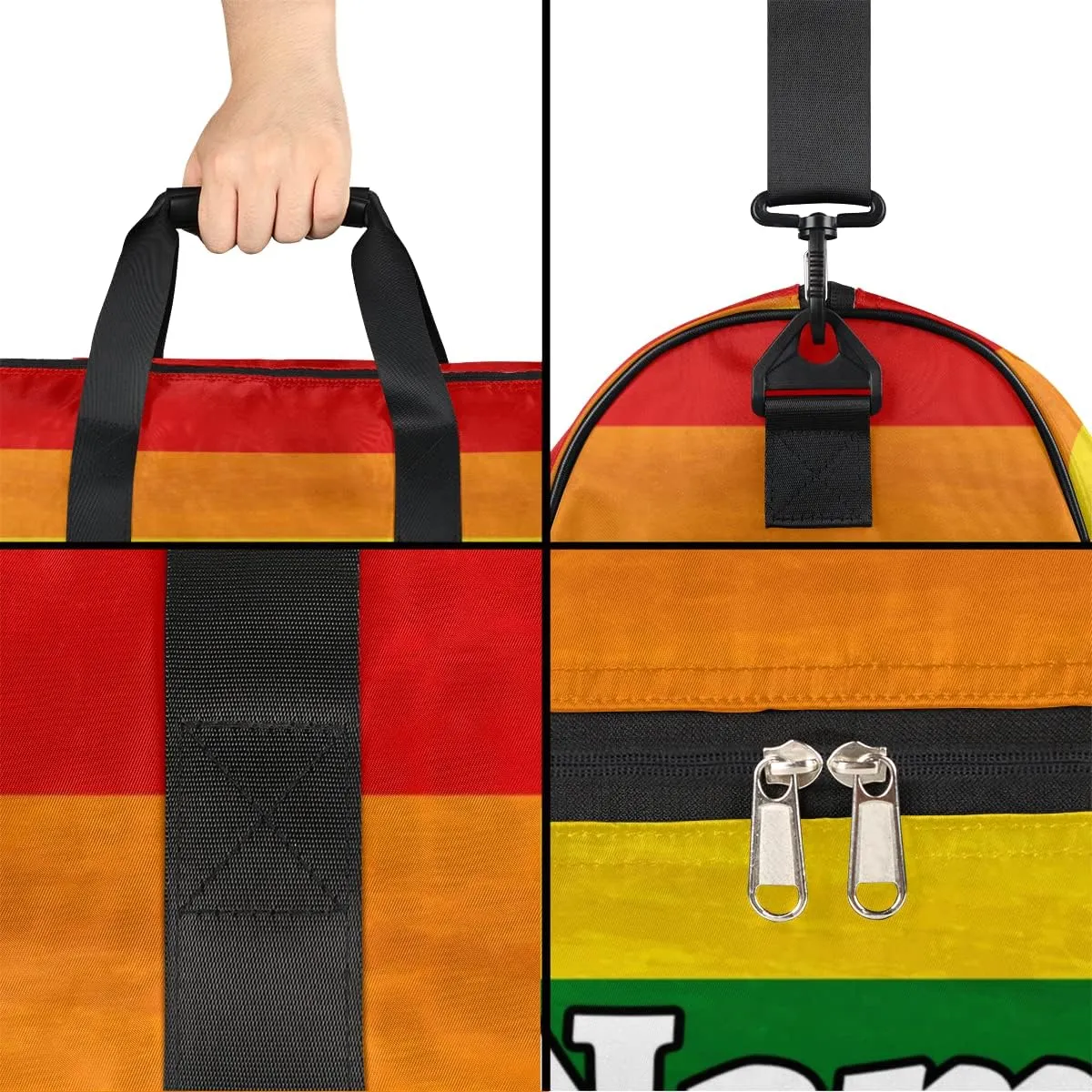 Gay Pride Rainbow Personalized Monogrammed Gym Duffel Bag with Shoe Compartment Rainbow Large Sport Gym Bags Overnight Travel Bags Weekender Bag with Custom Name & Text