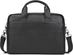 Genuine Leather Briefcase for Men, Laptop Computer Shoulder Bag With Strap, 15.6 Inch Business Travel Work Handbag