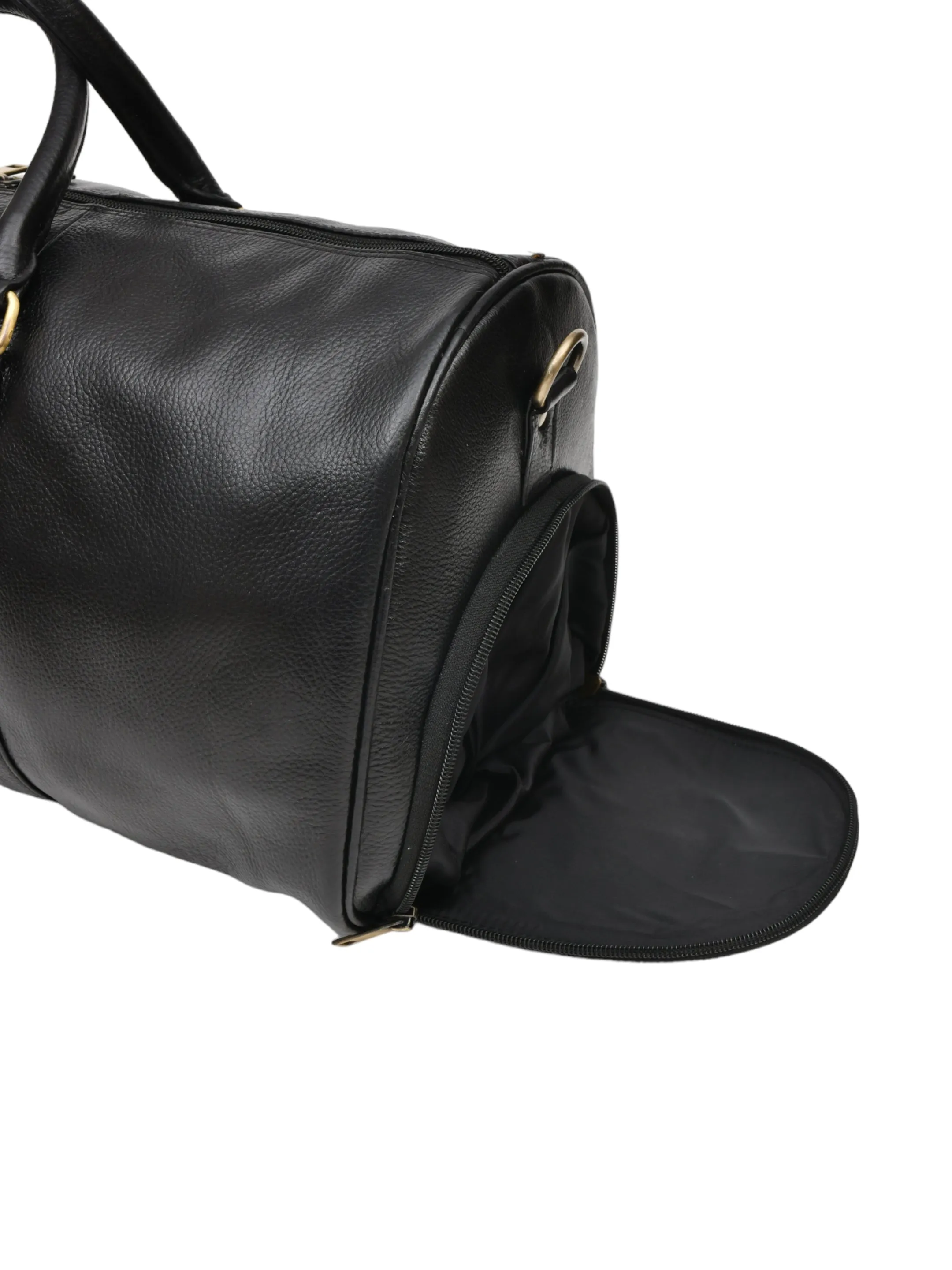 Genuine Leather Duffel Bag (OMDB-029-BLACK)