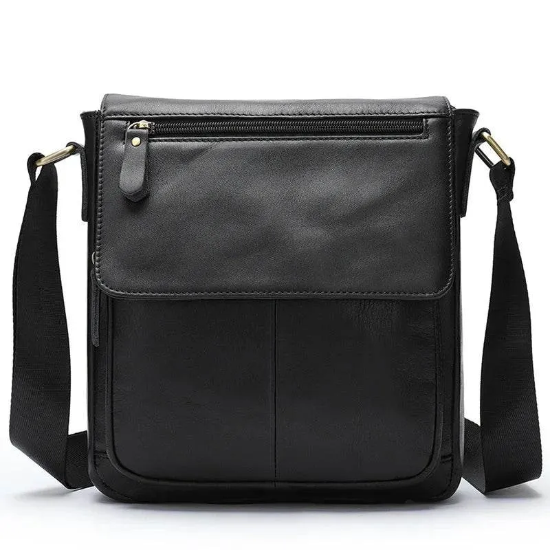 Genuine Leather Men's Shoulder Bag – High Quality Cowhide Crossbody