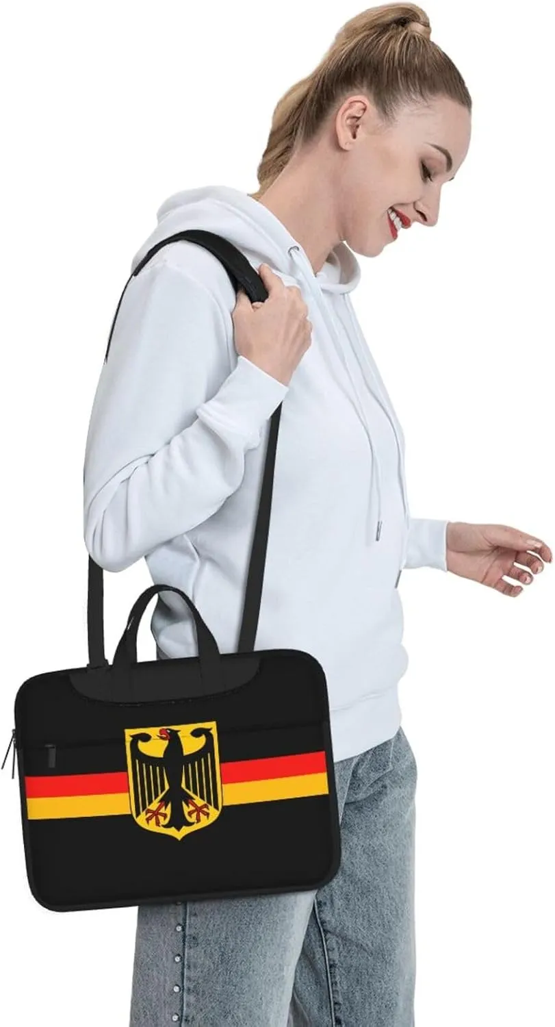 German Flag with Eagle 3D Pattern Laptop Bag Shoulder Bag Computer Notebook Briefcase Messenger Bag