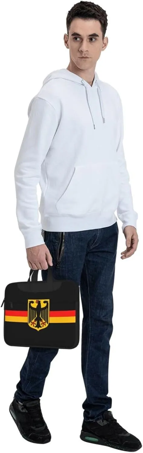 German Flag with Eagle 3D Pattern Laptop Bag Shoulder Bag Computer Notebook Briefcase Messenger Bag