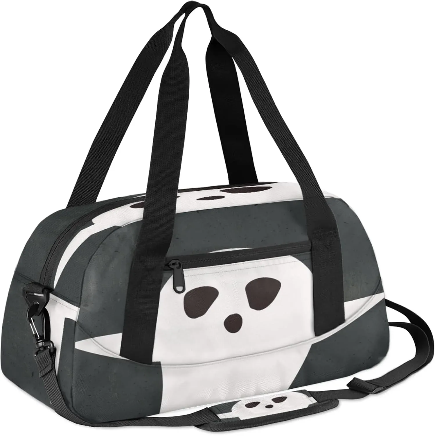 Ghost Pattern Kids Duffel Bag Lightweight Waterproof Sports Gym Bag with Front Zipper Pocket Foldable Weekender Overnight Bag for School Practice Gymnastic Ballet