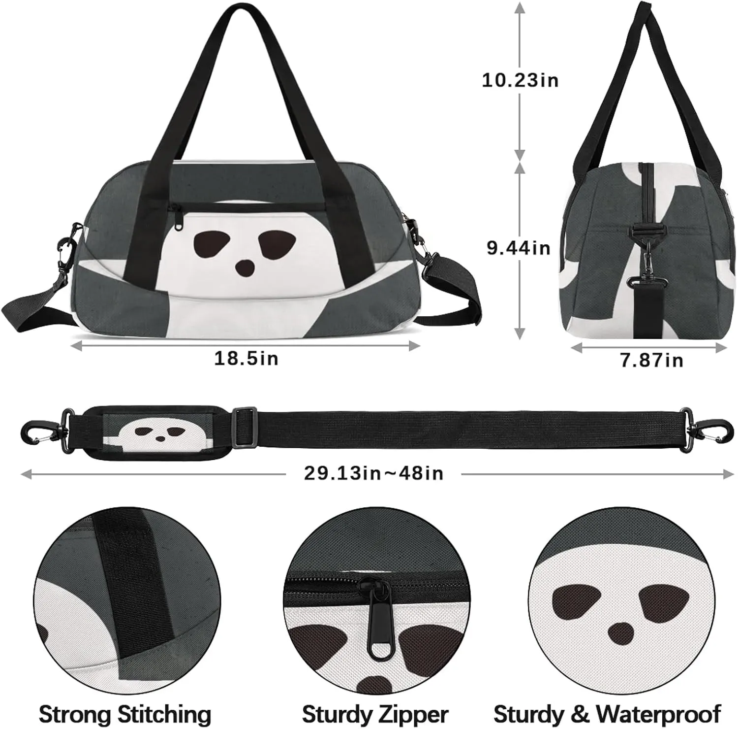 Ghost Pattern Kids Duffel Bag Lightweight Waterproof Sports Gym Bag with Front Zipper Pocket Foldable Weekender Overnight Bag for School Practice Gymnastic Ballet