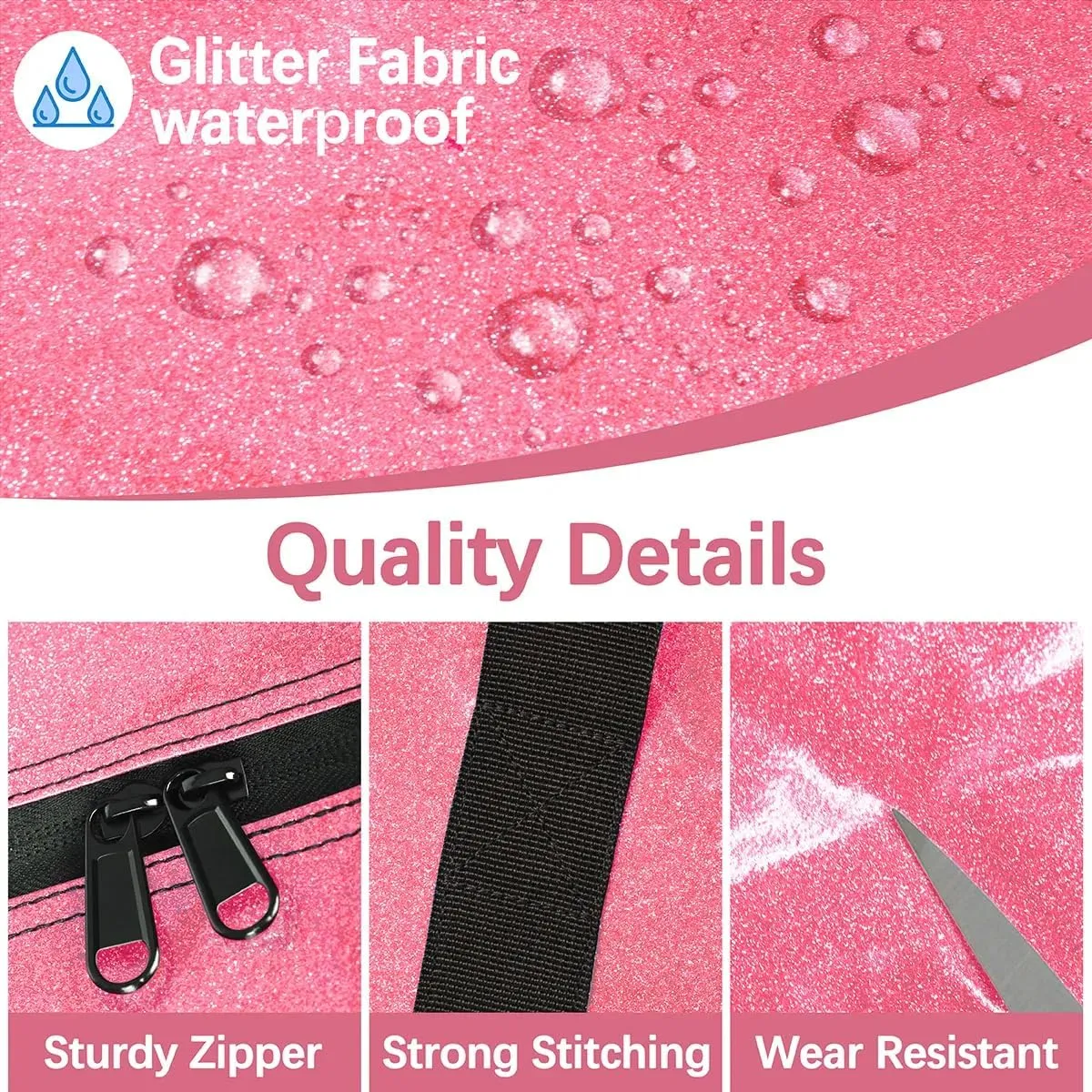 Glitter Girls Duffel Bags Travel Kids Sports Bag for Boys Gym Bag with Name Small Dance Tote for Dancing Girls Glitter Pink Monogram