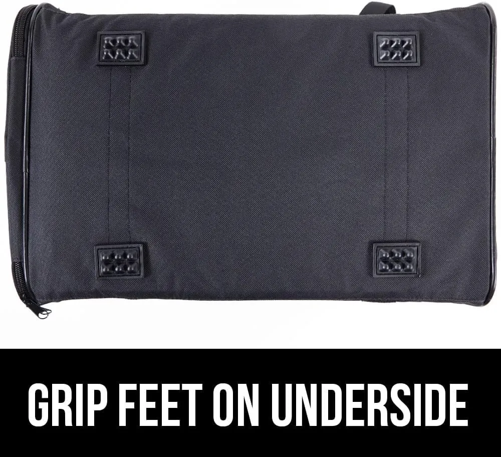 GORILLA GRIP Cat Carrier Travel Bag Up to 15 Lbs, Soft Collapsible Dog Carriers, Kennel for Small Animals, Top and Side Entry Breathable Mesh, Grip Feet Underside, Cozy Washable Waterproof Pad, Black