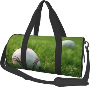 Grass Baseball Softball Printed Sports Gym Bag for Men Women Foldable Duffel Bag Carry On Weekender Bag for Travel Sports