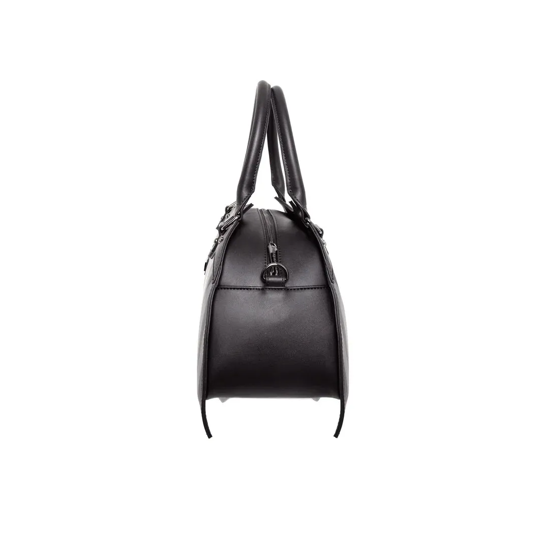Gray/Black Striped Bat Handbag