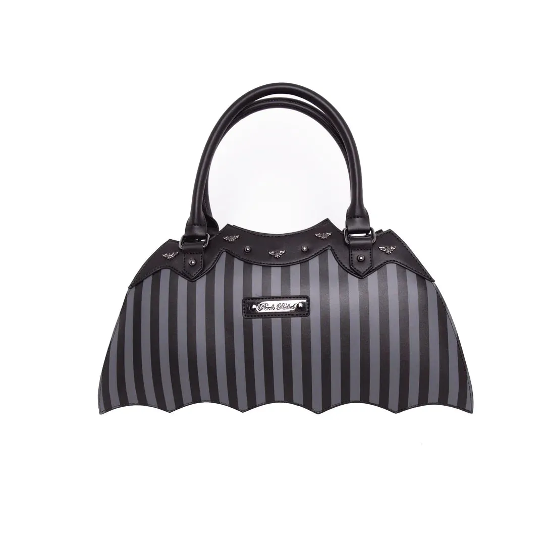 Gray/Black Striped Bat Handbag