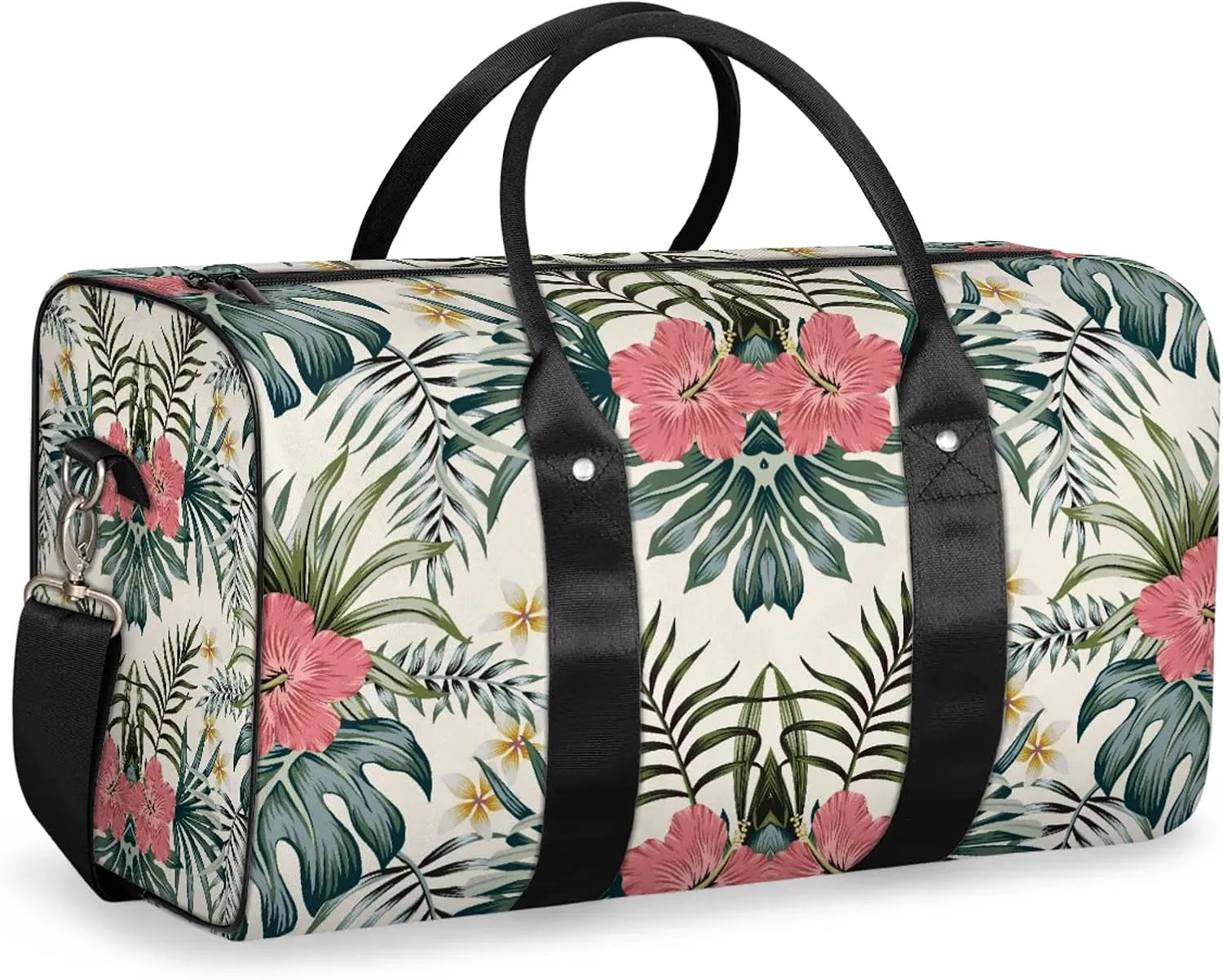 Green Palm Tropic Leaves Jungle Travel Duffle Bag, Weekender Bags for Women Men Summer Carry on Overnight Bag Waterproof Gym Bags, Hospital Bag for Labor and Delivery