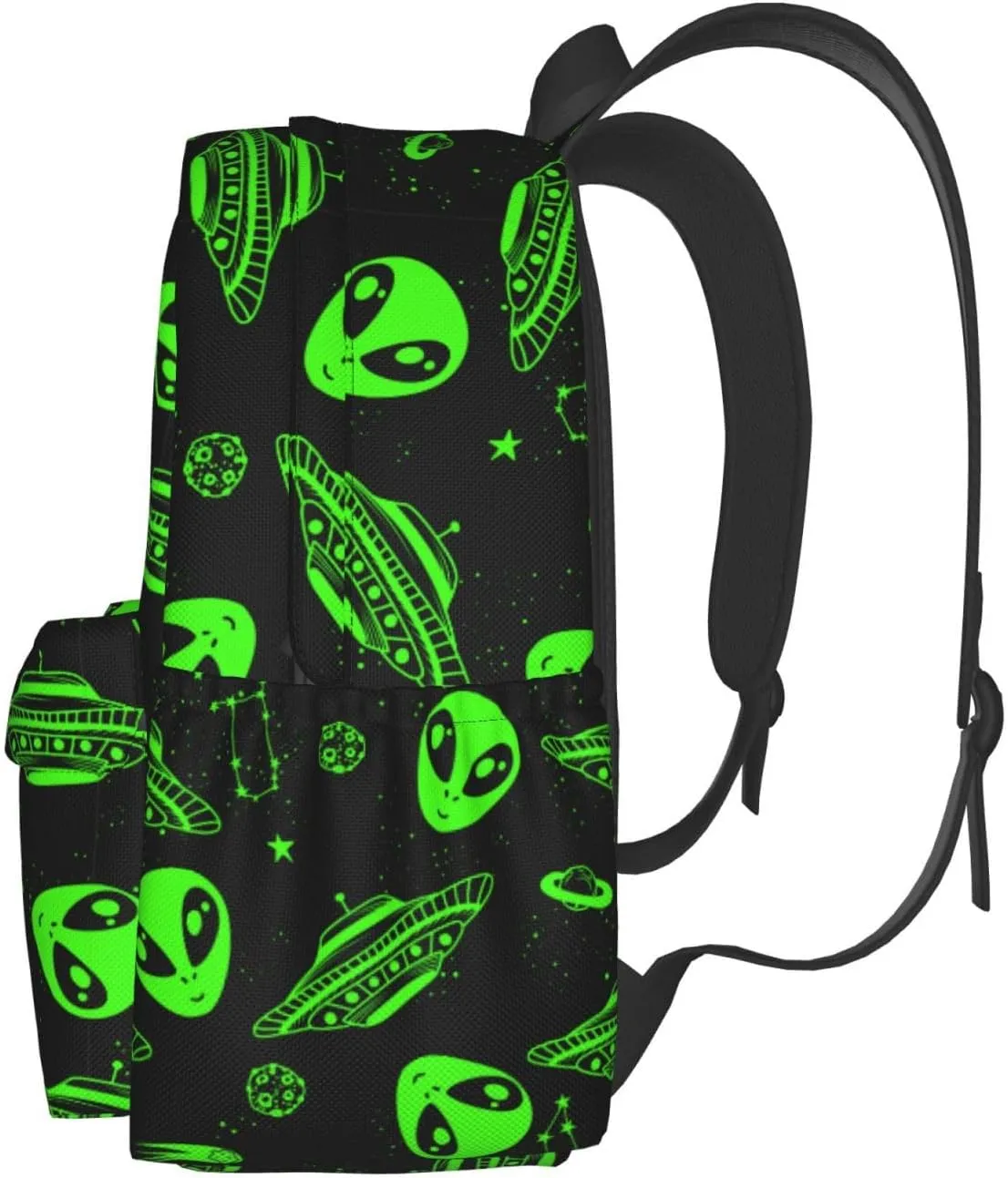 Green Ufo Alien Star Multipurpose School Bag Bookbag for Teenage Boys Girls Daily Backpack