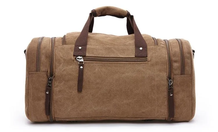 Green Vintage Canvas Gym Duffel unisex Travel Tote Bag