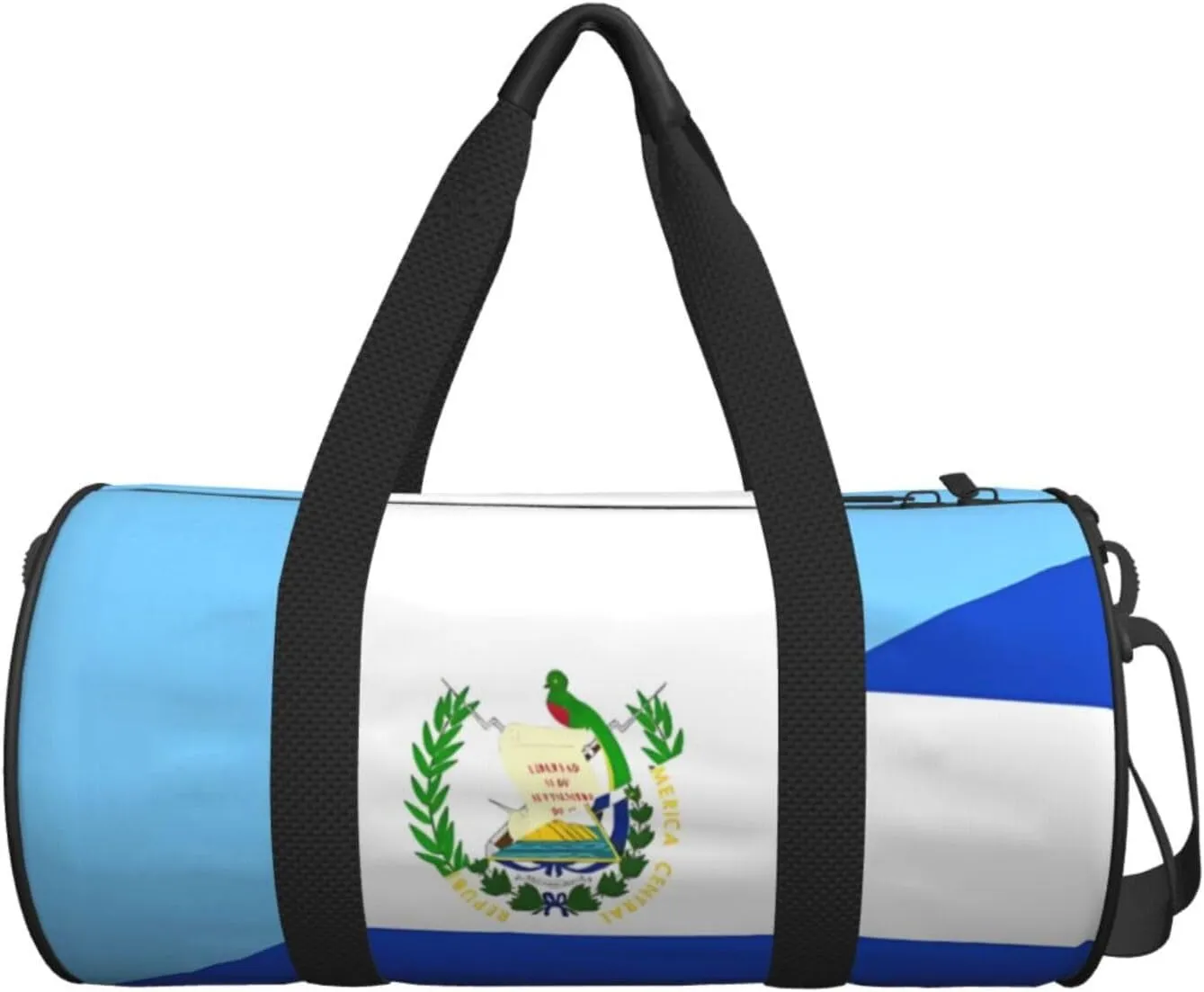 Guatemala El Salvador Flag Round Travel Duffel Bag Large Capacity Gym Sports Bags for Hiking Vacation Trips