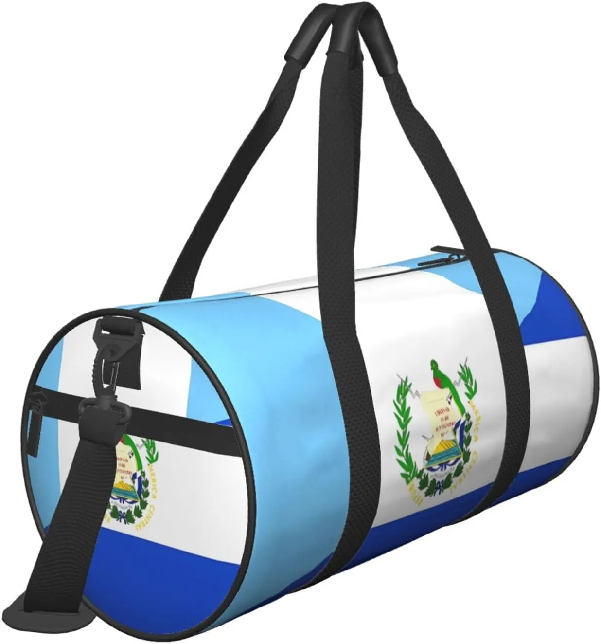 Guatemala El Salvador Flag Round Travel Duffel Bag Large Capacity Gym Sports Bags for Hiking Vacation Trips