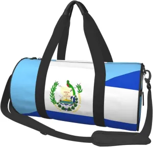 Guatemala El Salvador Flag Round Travel Duffel Bag Large Capacity Gym Sports Bags for Hiking Vacation Trips