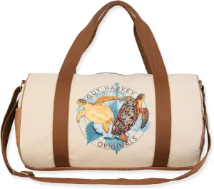 Guy Harvey Delaney Sea Turtle Overnight Brown Duffle Bag