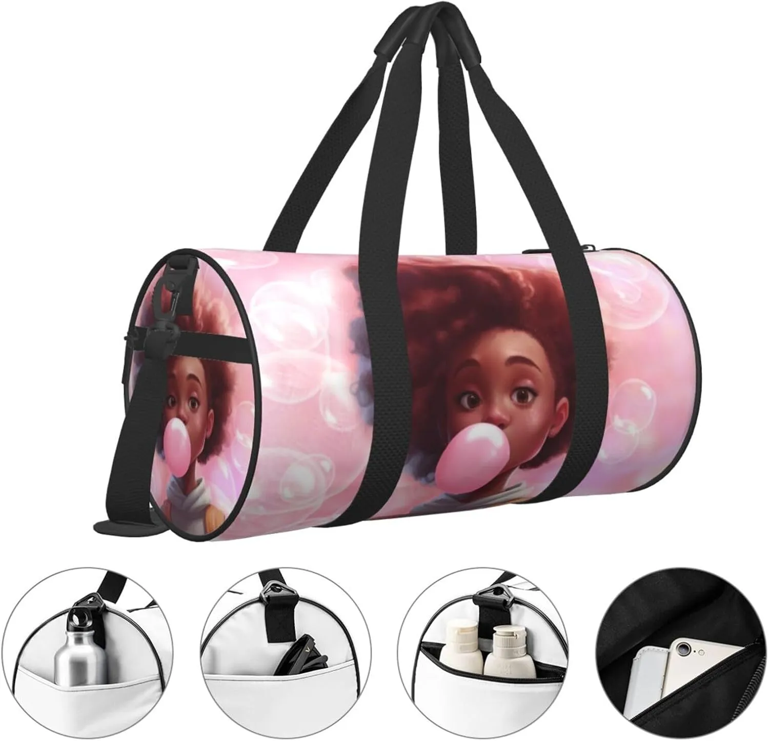 Gym bag for women Duffel Bags African American Afro Woman Sports Dance Bag Travel Luggage Bags for Men Women Weekender Sports Vacation