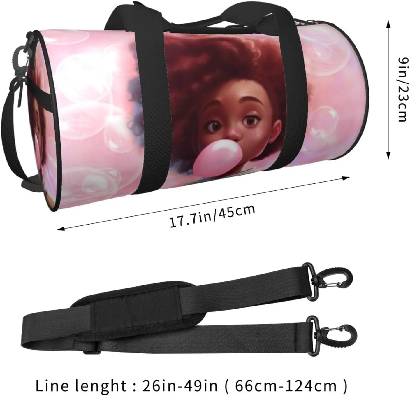 Gym bag for women Duffel Bags African American Afro Woman Sports Dance Bag Travel Luggage Bags for Men Women Weekender Sports Vacation