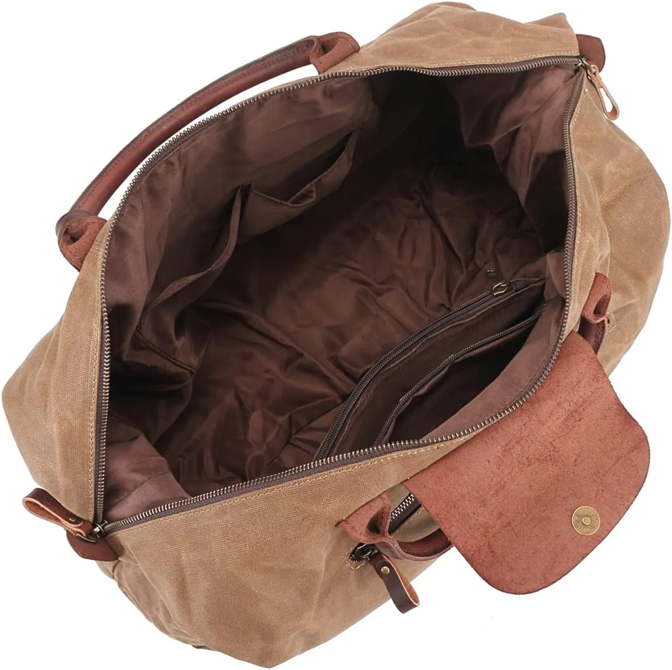 Gym Bag for Women Travel Bags Vintage Style Men Duffel Bag Waxed Canvas Travel Handbag Waterproof Large Capacity Men Rucksack(Khkai)