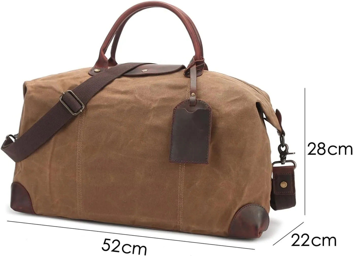 Gym Bag for Women Travel Bags Vintage Style Men Duffel Bag Waxed Canvas Travel Handbag Waterproof Large Capacity Men Rucksack(Khkai)
