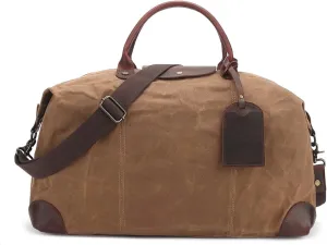 Gym Bag for Women Travel Bags Vintage Style Men Duffel Bag Waxed Canvas Travel Handbag Waterproof Large Capacity Men Rucksack(Khkai)