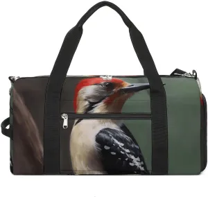 Gym Bag, Woodpecker Printed Gym Bag,zippered Gym Bag,travel Gym Bag,gym Bag with Compartments