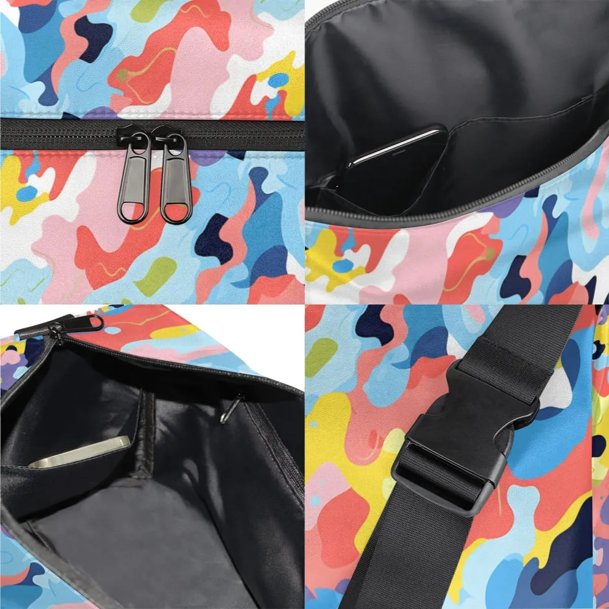 Gym Bags for Men 14.8 Inch Lightweight Carry On Bags for Airplanes Waterproof Duffle Bag for Travel, Abstract Exquisite Colorful Print