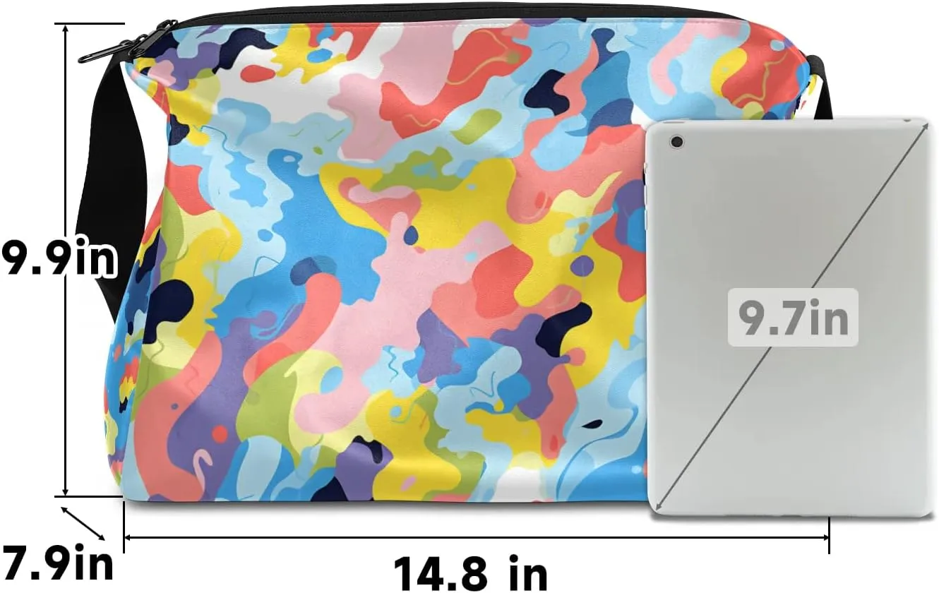 Gym Bags for Men 14.8 Inch Lightweight Carry On Bags for Airplanes Waterproof Duffle Bag for Travel, Abstract Exquisite Colorful Print