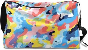 Gym Bags for Men 14.8 Inch Lightweight Carry On Bags for Airplanes Waterproof Duffle Bag for Travel, Abstract Exquisite Colorful Print