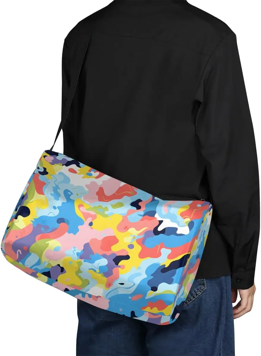 Gym Bags for Men 14.8 Inch Lightweight Carry On Bags for Airplanes Waterproof Duffle Bag for Travel, Abstract Exquisite Colorful Print