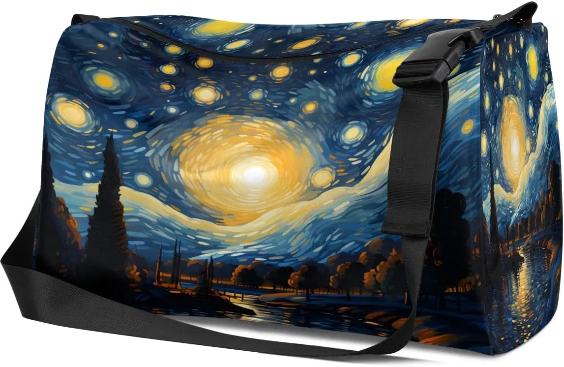 Gym Bags for Men 14.8 Inch Lightweight Carry On Bags for Airplanes Waterproof Duffle Bag for Travel, Abstract-Printings Exquisite