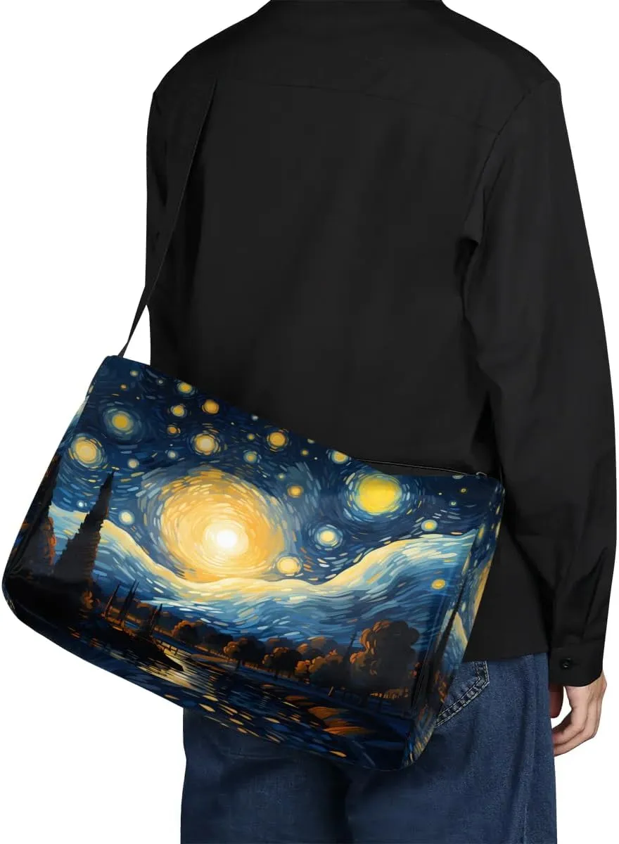 Gym Bags for Men 14.8 Inch Lightweight Carry On Bags for Airplanes Waterproof Duffle Bag for Travel, Abstract-Printings Exquisite
