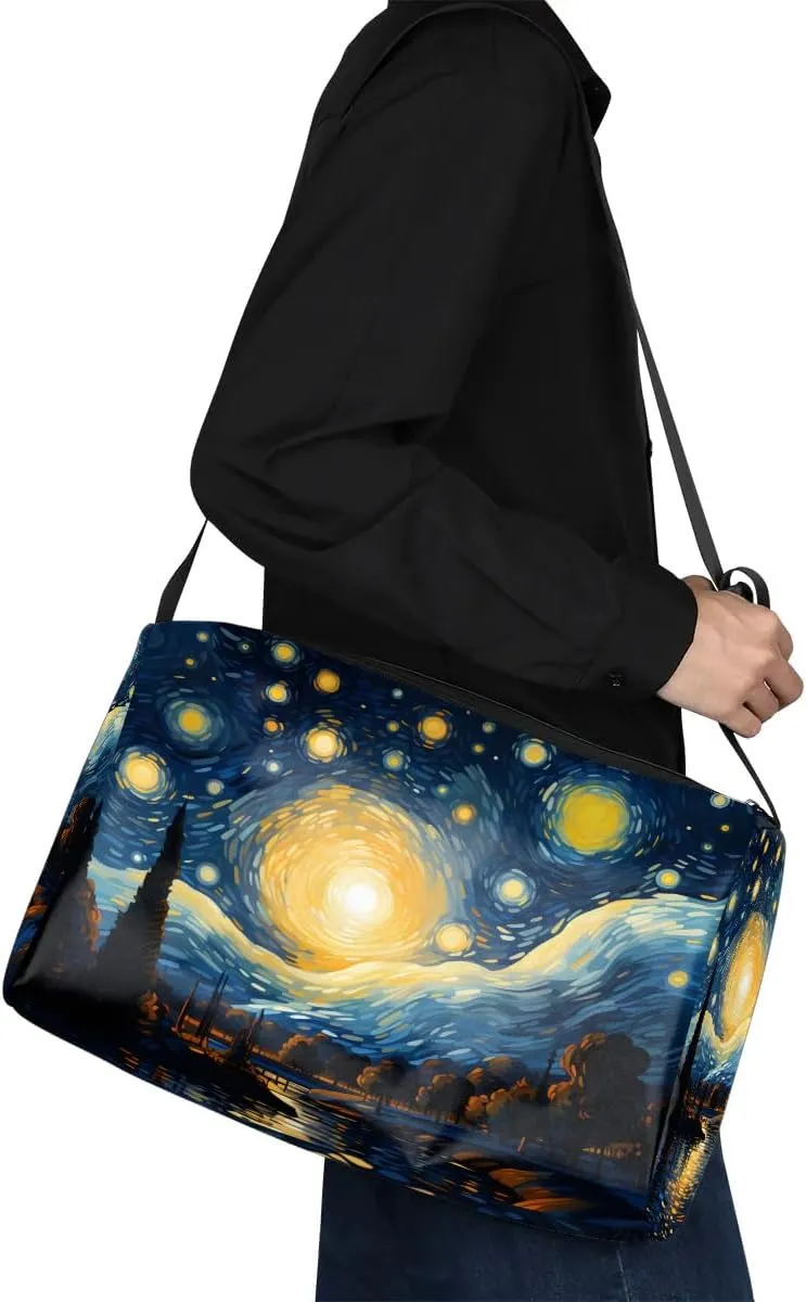 Gym Bags for Men 14.8 Inch Lightweight Carry On Bags for Airplanes Waterproof Duffle Bag for Travel, Abstract-Printings Exquisite