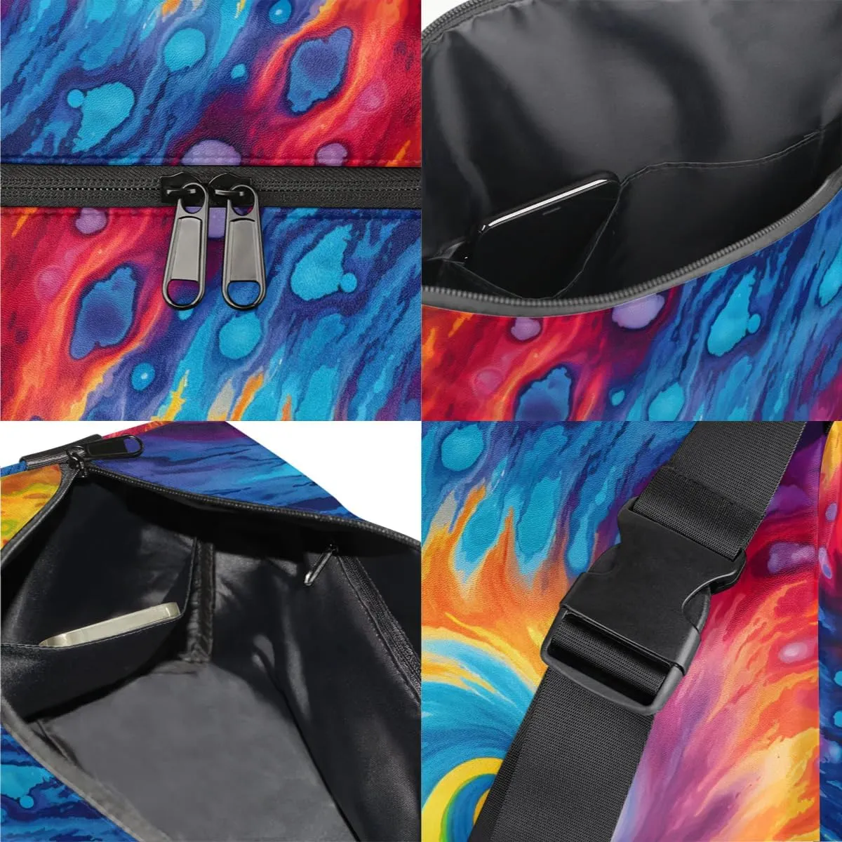 Gym Bags for Men 14.8 Inch Lightweight Carry On Bags for Airplanes Waterproof Duffle Bag for Travel, Abstract Watercolour Print