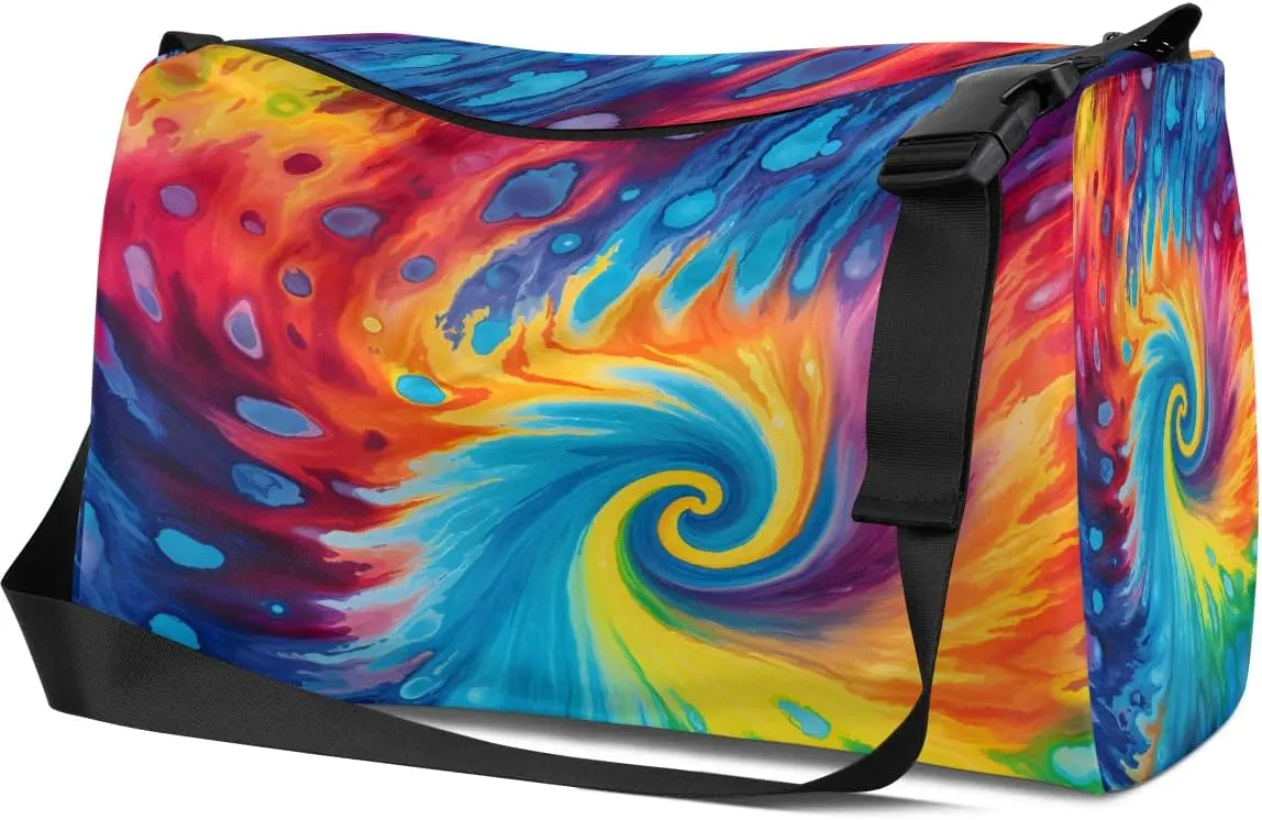 Gym Bags for Men 14.8 Inch Lightweight Carry On Bags for Airplanes Waterproof Duffle Bag for Travel, Abstract Watercolour Print
